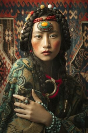 PORTRAIT OF A YOUNG TIBETAN par Mathilde Oscar