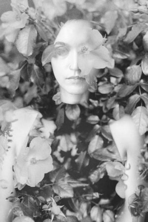 Behind roses by Clara Diebler