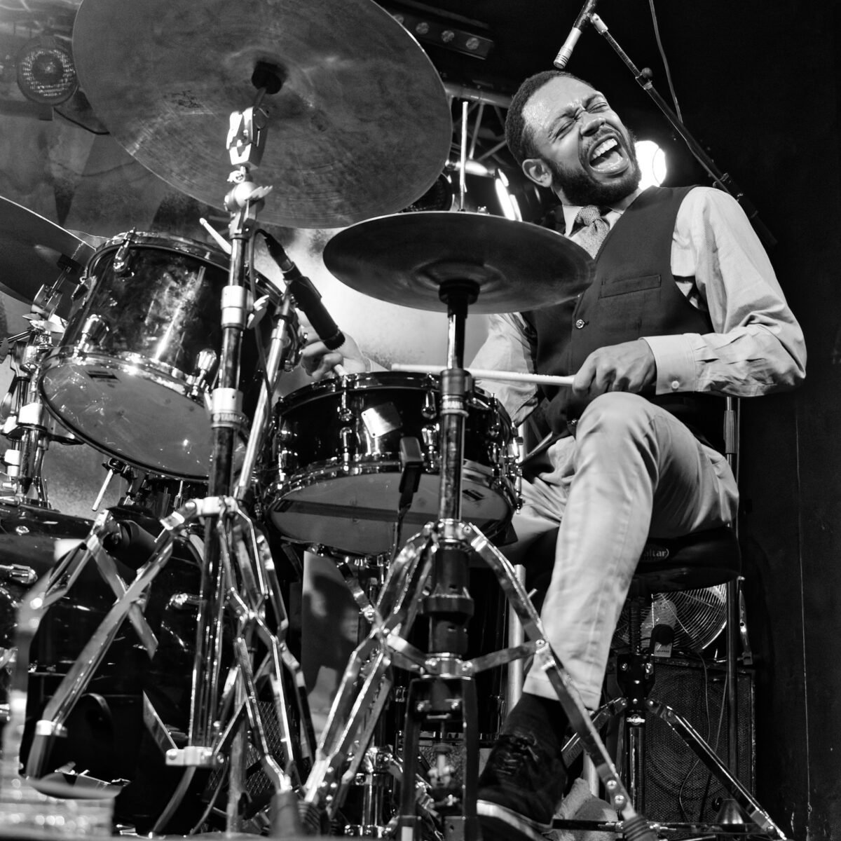 Swing Man Jerome Jennings during Christian McBride's concert at the New Morning in Paris on October 21, 2016